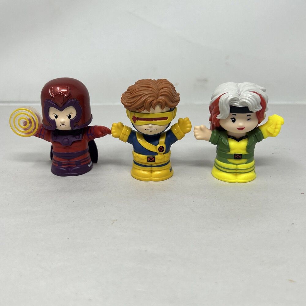 Fisher Price Little People Marvel X-Men Lot of 3 Figures Rogue Cyclops Magneto